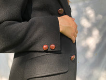 Load image into Gallery viewer, Coat-ladies Black 3/4 length vintage 80’s Wool pea coat