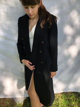 Load image into Gallery viewer, Coat-ladies Black 3/4 length vintage 80’s Wool pea coat