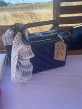 Load image into Gallery viewer, Navy basket weave Lesco purse
