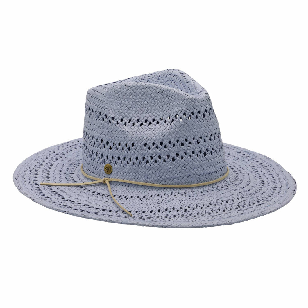 Danika Adjustable Paper Straw Wide Brimmed Resort Hat: Blue