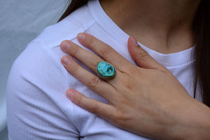 Ring Vintage Turquoise "Nugget" style