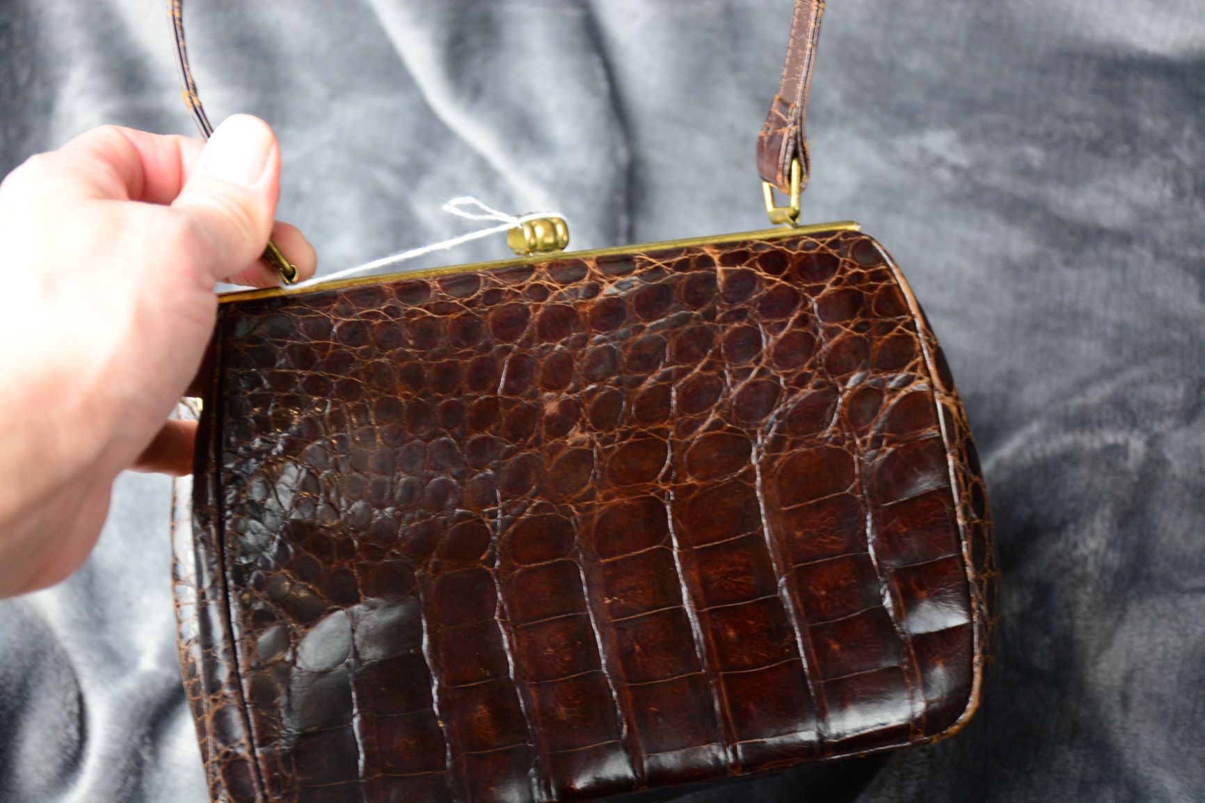 Crocodile Embossed Women's Leather Satchel Purse Elegant - Temu