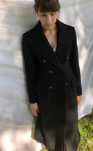 Load image into Gallery viewer, Coat-ladies Black 3/4 length vintage 80’s Wool pea coat
