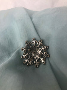 Earrings Vintage Rhinestone with matching brooch/ clip