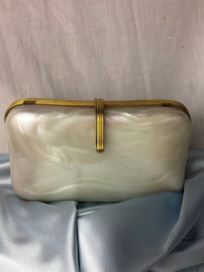 Vintage Lucite pearlized clutch