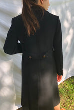 Load image into Gallery viewer, Coat-ladies Black 3/4 length vintage 80’s Wool pea coat
