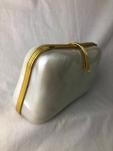 Vintage Lucite pearlized clutch