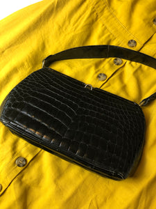 Vintage Croc leather purse- black