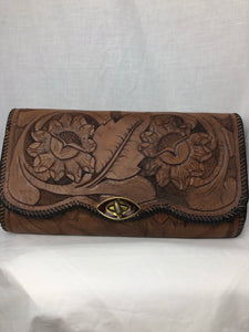 Clutch - Vintage Tooled Leather