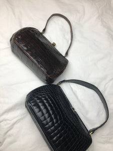 Vintage Croc leather purse- black